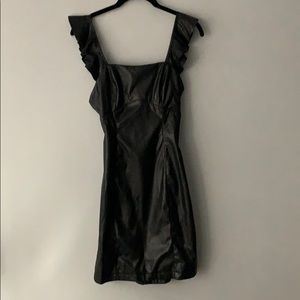 Black leather dress